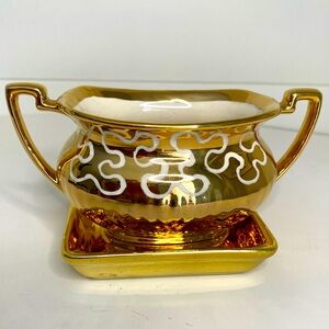 Vtg Gibson's Staffordshire Two Handled Georgian Sugar Basin Bowl Dish Cream Pot